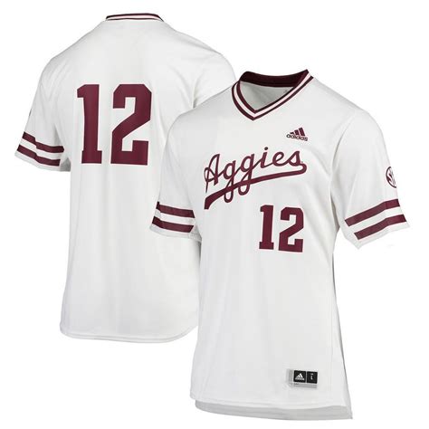 men's adidas white texas a&m aggies replica baseball jersey|texas a&m aggies adidas.